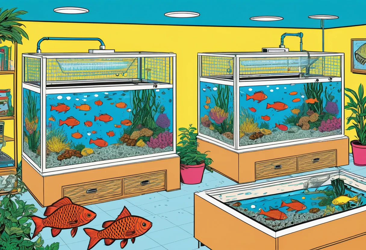 Zuchtbecken für Aquarienfische mit Ablaichsubstrat