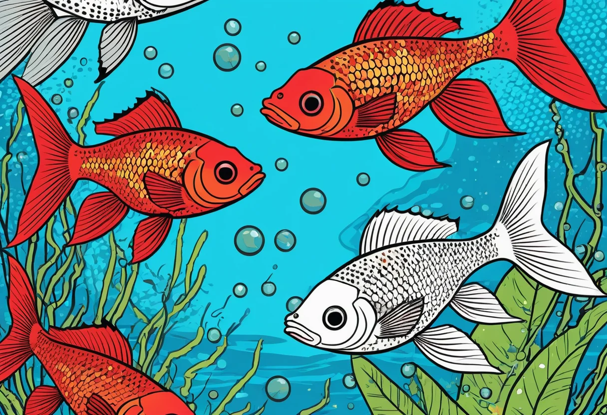 Verträgliche Aquarienfische wie Neonsalmler, Guppys und Panzerwelse im Becken